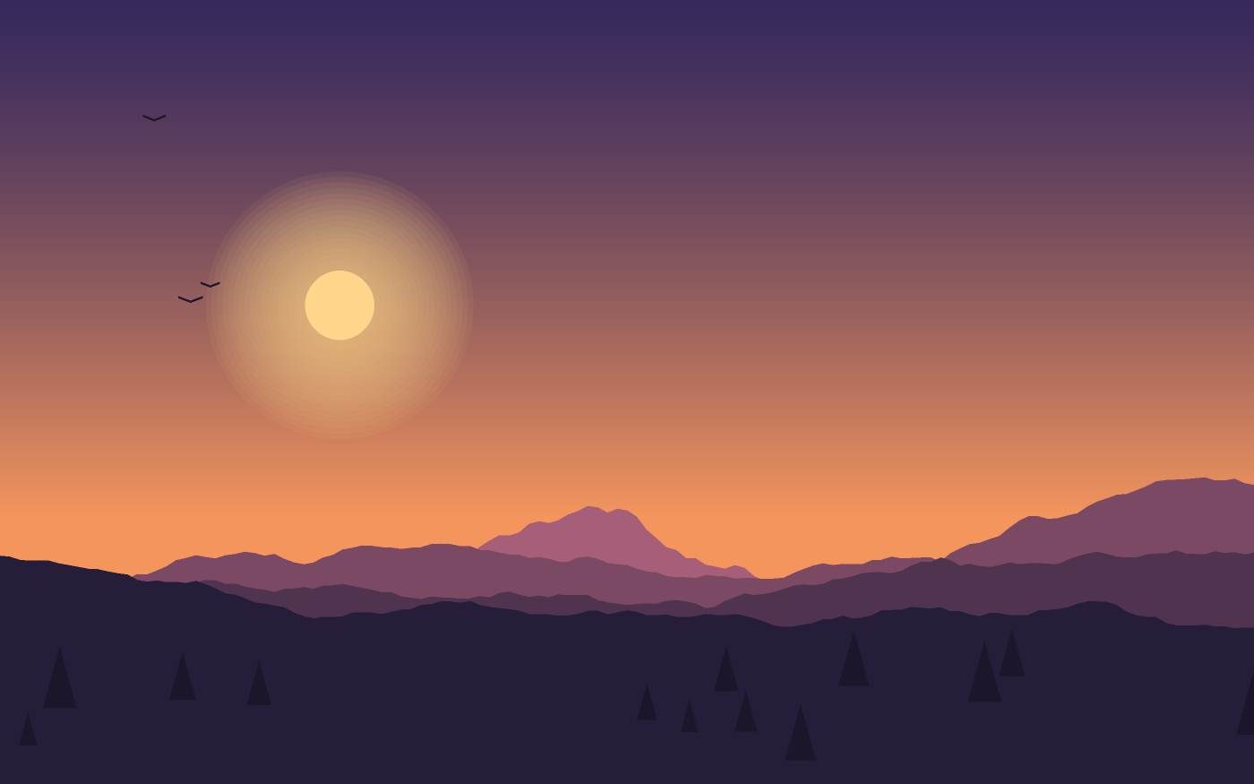 Ilustração de uma paisagem